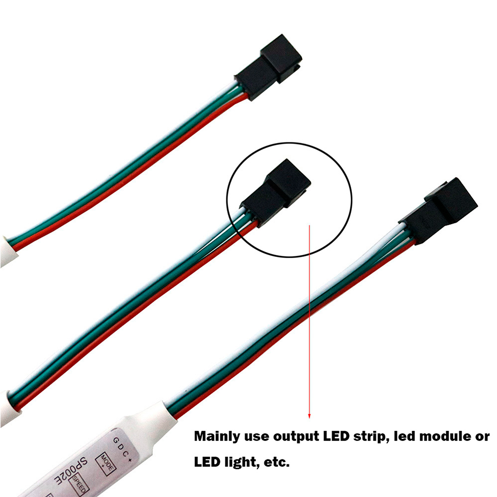 DC5-24V SP002E 3-Tasten-Mini-RGB-SPI-Mikrocontroller für adressierbare WS2811 WS2812B LED-Streifen DC5-24V SP002E 3-Tasten-Mini-RGB-SPI-Mikrocontroller für adressierbare WS2811 WS2812B LED-Streifen