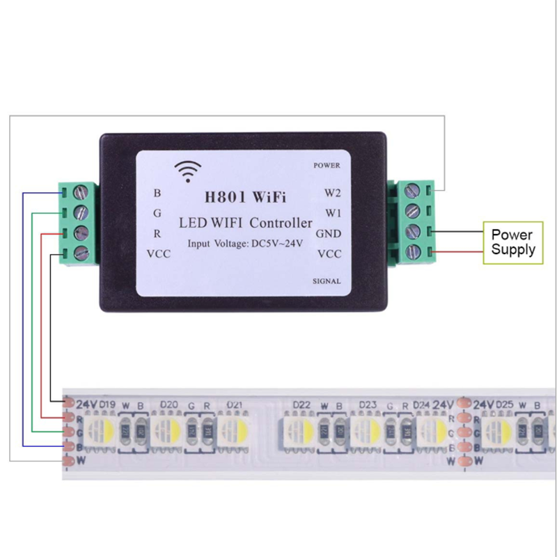 DC5V-24V, RGB/RGBW LED H801 WiFi Android Controller für LPD6803、LPD1882、LPD1889、DMX512、APA102、UCS1903、WS2811、TM1812 Adressierbares LED-Streifenlicht DC5V-24V, RGB/RGBW LED H801 WiFi Android Controller für LPD6803、LPD1882、LPD1889、DMX512、APA102、UCS1903、WS2811、TM1812 Adressierbares LED-Streifenlicht