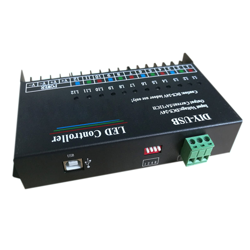 12CH DIY USB počítačově programovatelný jednobarevný nebo RGB PWM LED ovladač 12CH DIY USB počítačově programovatelný jednobarevný nebo RGB PWM LED ovladač