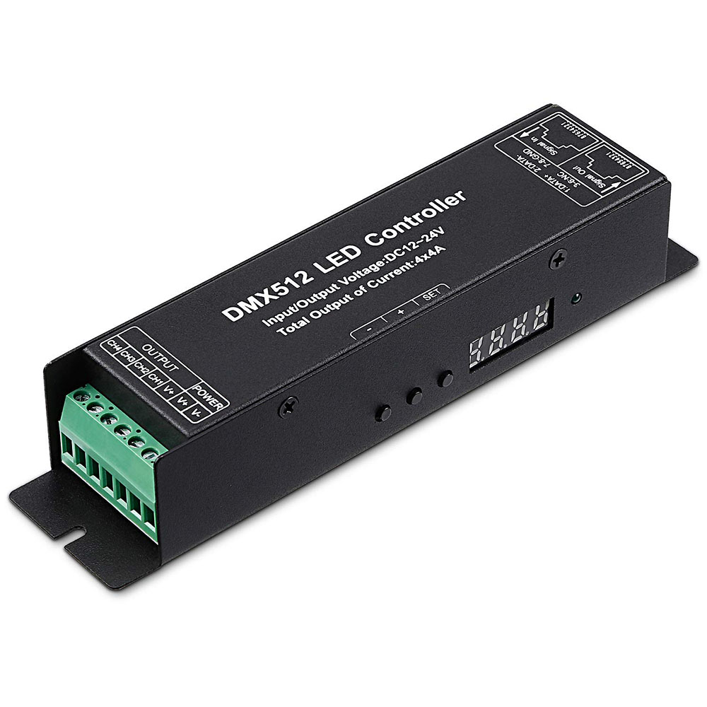 DC12-24V 4-Kanal-DMX512-Decoder für LED-Controller, Gebäudebeleuchtung