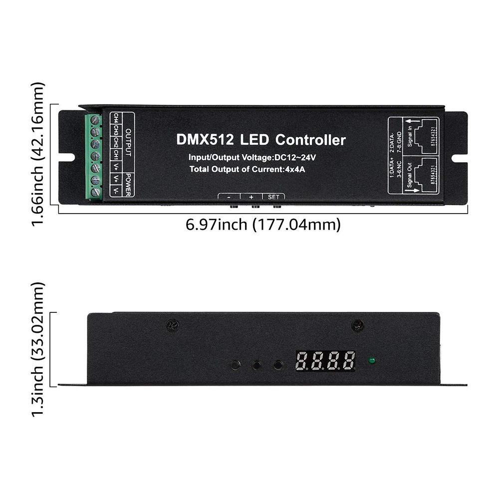 DC12-24V 4-Kanal-DMX512-Decoder für LED-Controller, Gebäudebeleuchtung DC12-24V 4-Kanal-DMX512-Decoder für LED-Controller, Gebäudebeleuchtung