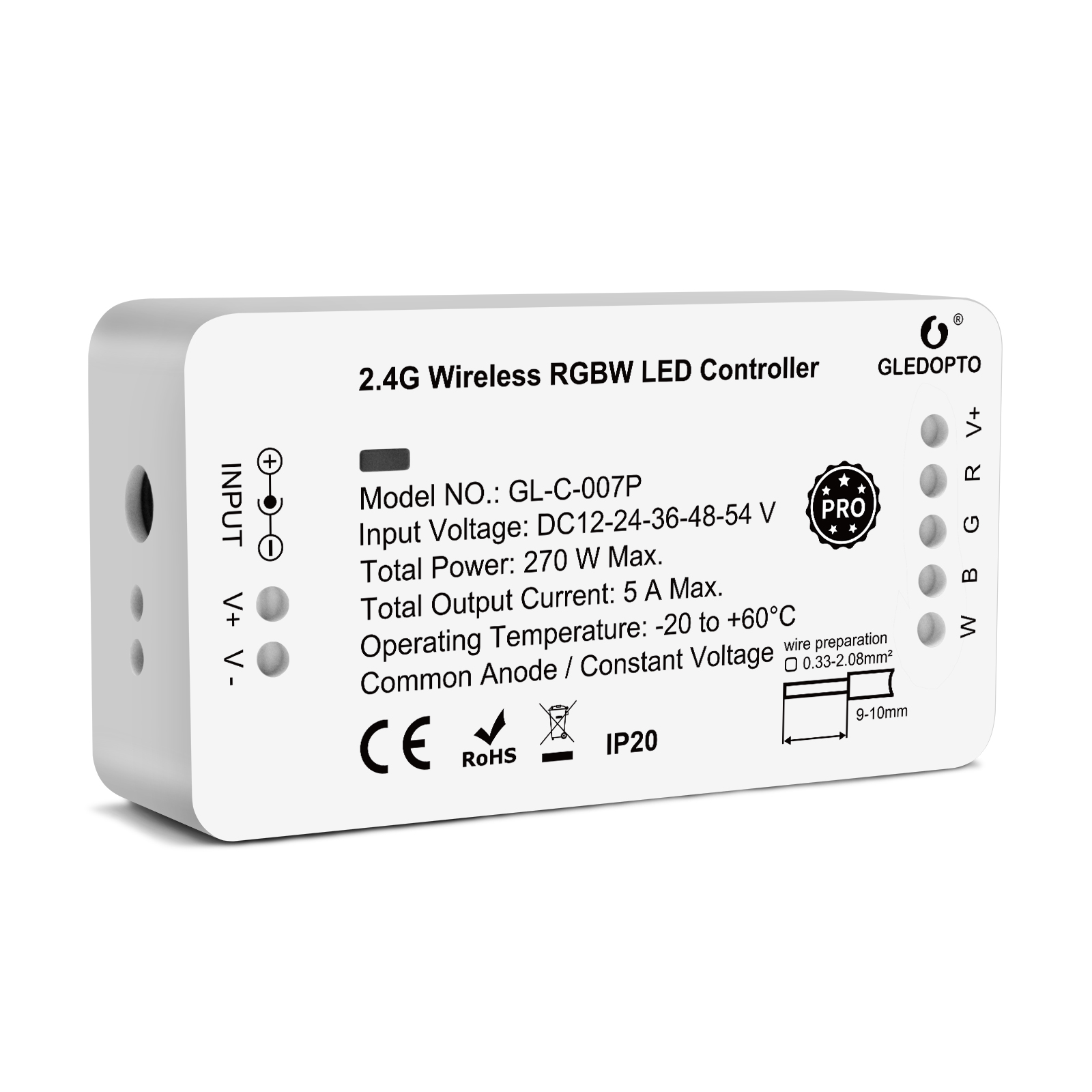 DC12-24V RGBW Zigbee Smart LED Strip Controller GL-C-007P DC12-24V RGBW Zigbee Smart LED Strip Controller GL-C-007P