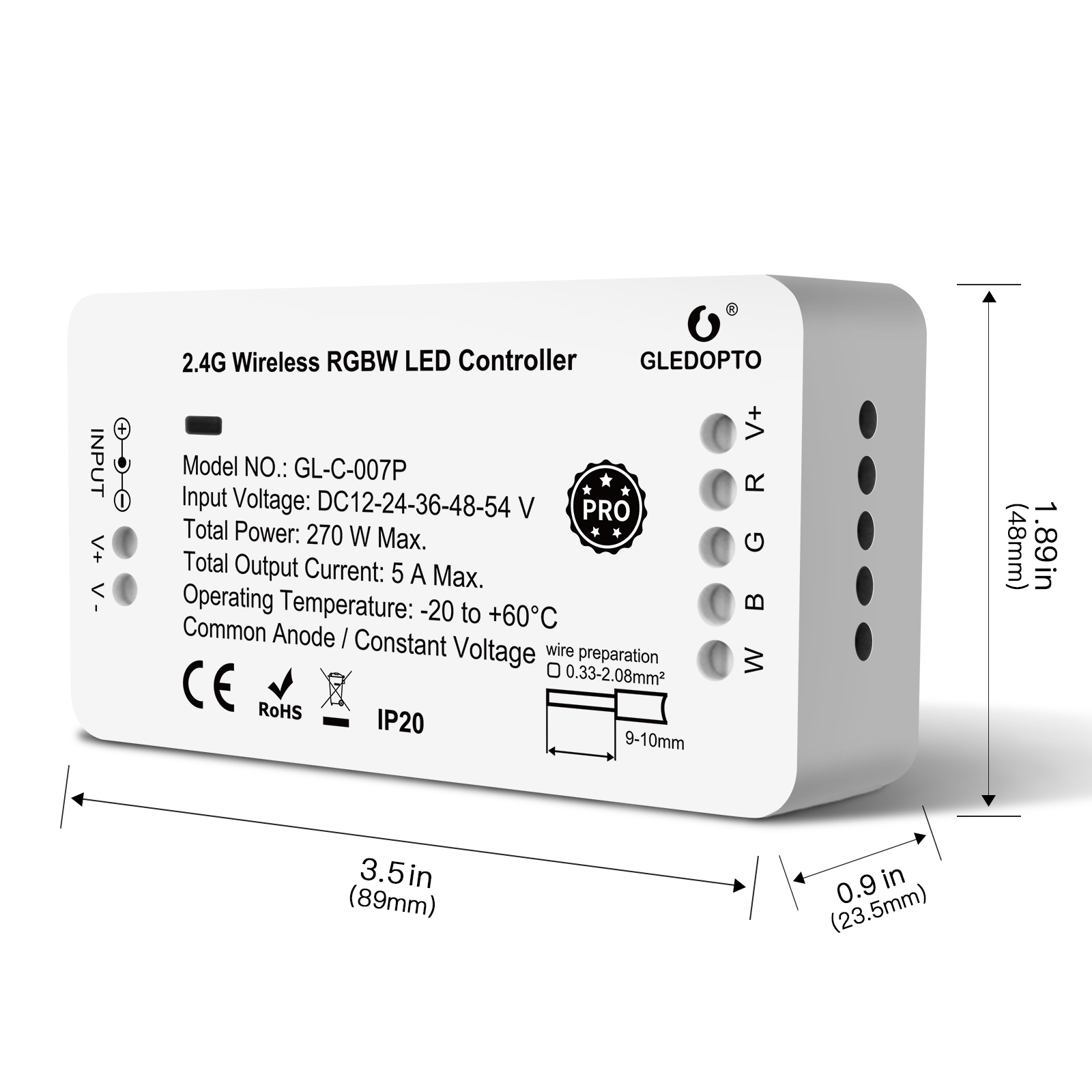 DC12-24V RGBW Zigbee Smart LED Strip Controller GL-C-007P DC12-24V RGBW Zigbee Smart LED Strip Controller GL-C-007P