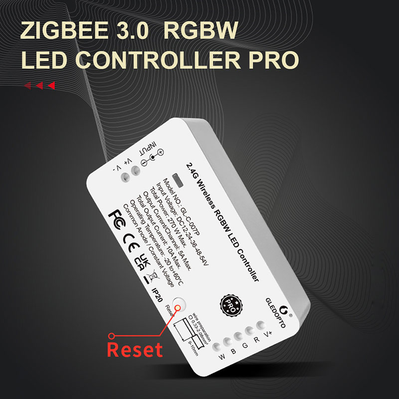 DC12-24V RGBW Zigbee Smart LED Strip Controller GL-C-007P DC12-24V RGBW Zigbee Smart LED Strip Controller GL-C-007P