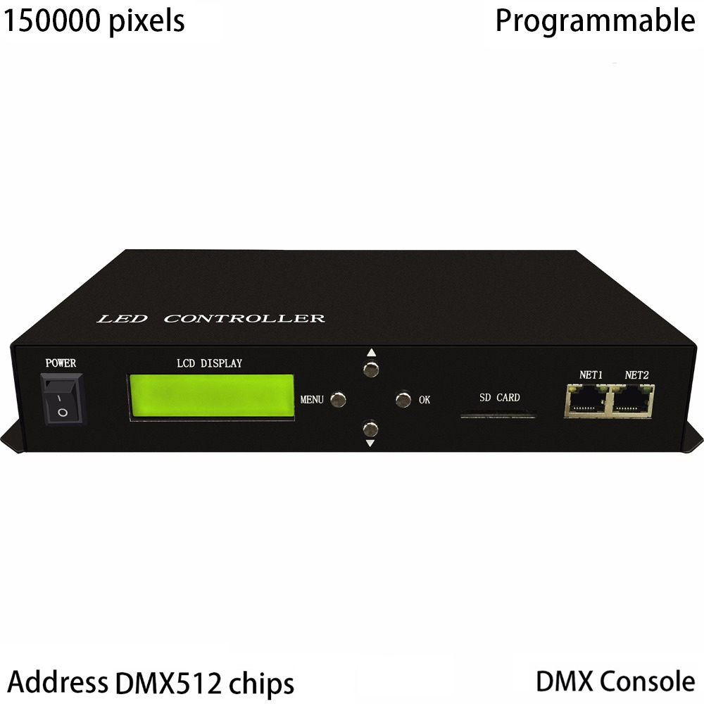 AC86-265V 10W Vollfarb-LED-Master-Controller, verwendet Ethernet-Protokoll, fährt maximal 150000 Pixel, unterstützt DMX-Konsole, für adressierbare LED-Streifen AC86-265V 10W Vollfarb-LED-Master-Controller, verwendet Ethernet-Protokoll, fährt maximal 150000 Pixel, unterstützt DMX-Konsole, für adressierbare LED-Streifen