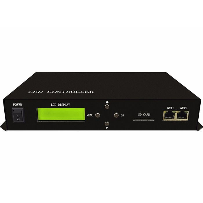 RGB-LED-Controller mit 220 V Wechselstrom, vollfarbig programmierbar, online oder offline arbeiten, 170000 Pixel steuern, über PC oder SD-Karte gesteuert. Für adressierbare LED-Streifen