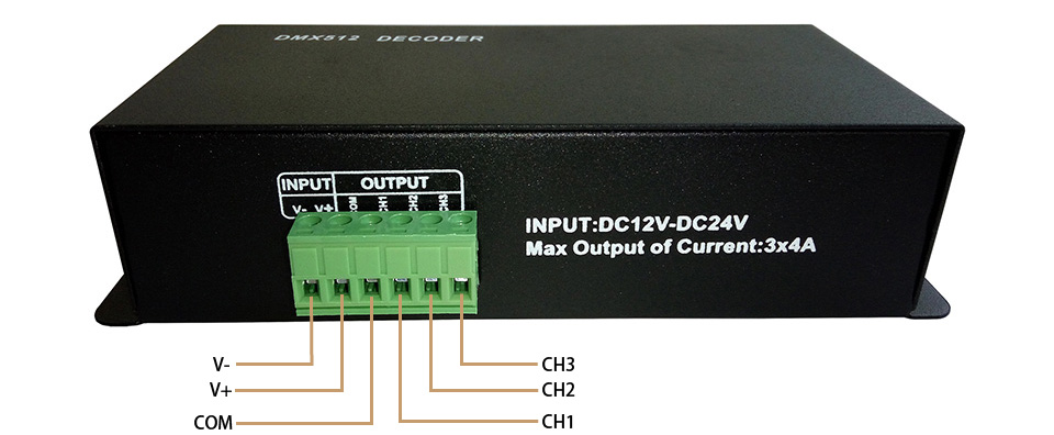 BC-854 DC 12V-24V Constant Voltage 4CH DMX512 Decoder for RGBW & RGBWW – LEDLightsWorld
