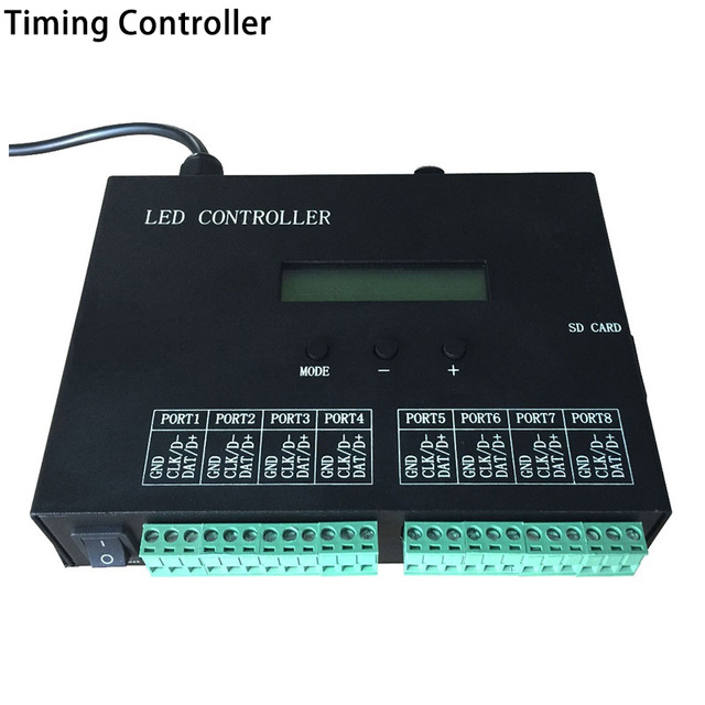 RGB-LED-Zeitplan-Controller, Wiedergabe von Effekten nach Zeitplan, Steuerung von maximal 8192 Pixeln, Unterstützung von WS2812 WS2811, für programmierbare LED-Streifen