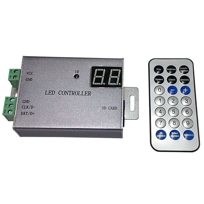 DC12-24V-LED-Controller-Unterstützung WS2812, WS2811, APA102, DMX512 usw. 1 Portsteuerung 4096 Pixel, drahtloser Controller, Fernbedienung Für digitale Pixel-LED-Streifen