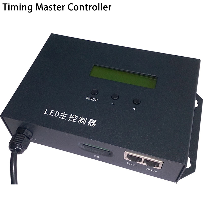 AC220V LED RGB Controller Vollfarb-Timing-Master-Controller spielt Effekte nach Zeitplan ab, unterstützt WS2811, UCS6909 usw. 2 Ports steuern maximal 122880 Pixel, für digitales LED-Pixel-Panel