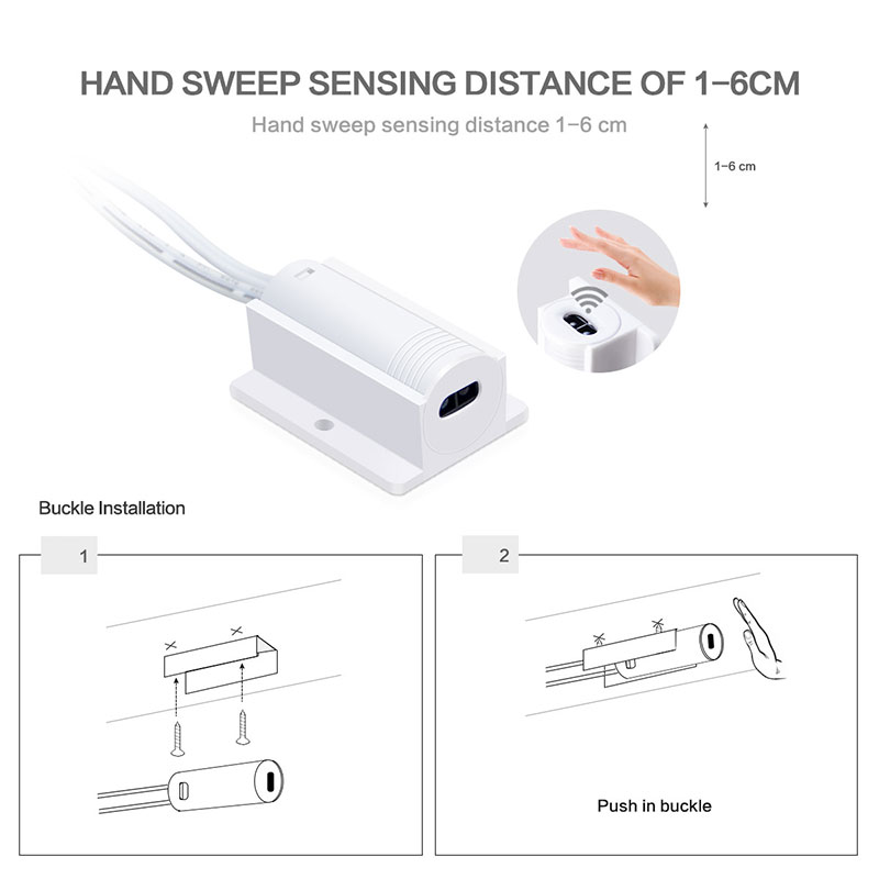 Hand Sweep IR Motion Sensor Switch DC12V-24V 3A ON/OFF DIY LED Cabinet Lighting