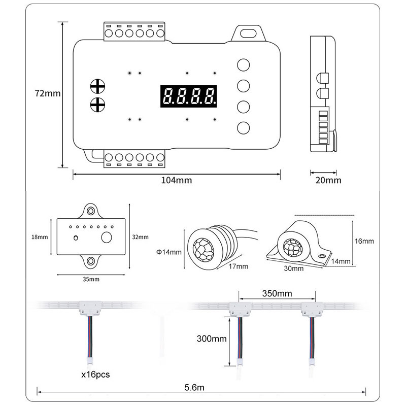 LED Motion Sensor RGB Step Lighting Indoor Stair Controller