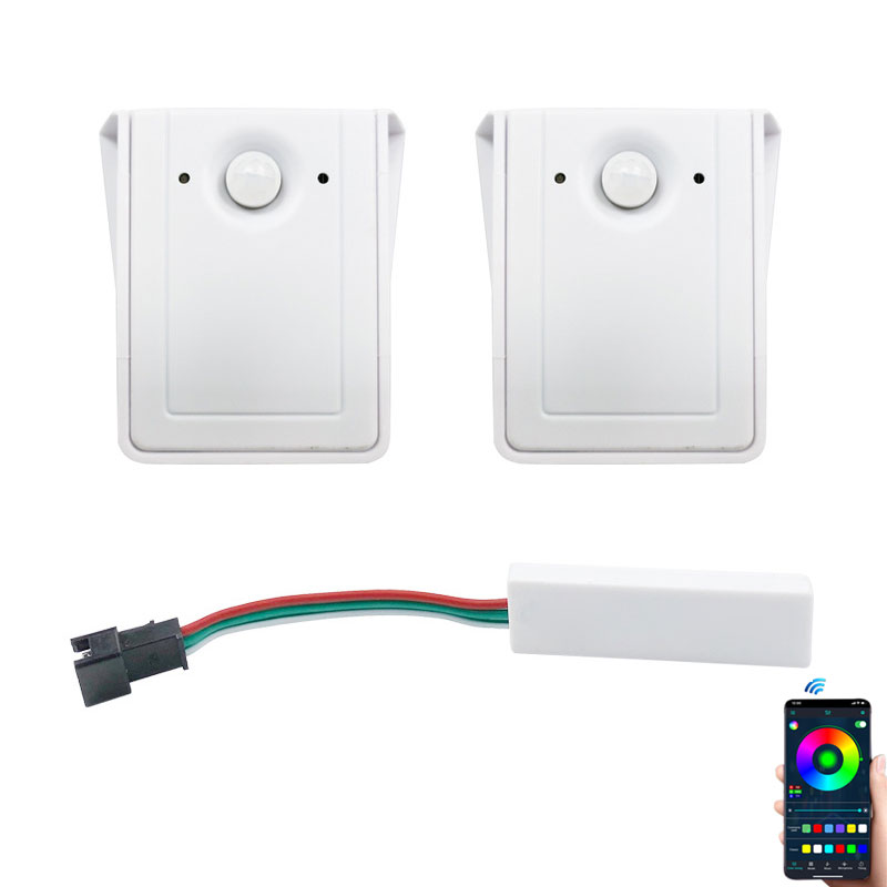 Mini-Bluetooth-LED-Treppenlicht-Controller mit USB-Bewegungssensoren für LED-Streifen mit fließendem Wasser Mini-Bluetooth-LED-Treppenlicht-Controller mit USB-Bewegungssensoren für LED-Streifen mit fließendem Wasser