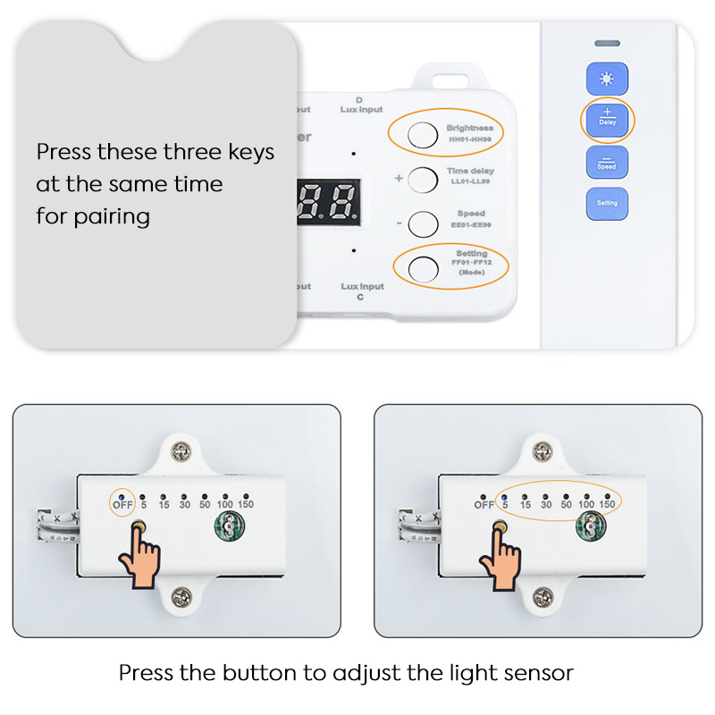 Easy Wiring 16CH 20CH Motion Sensor LED Step Lights Controller With Remote + Light Sensor