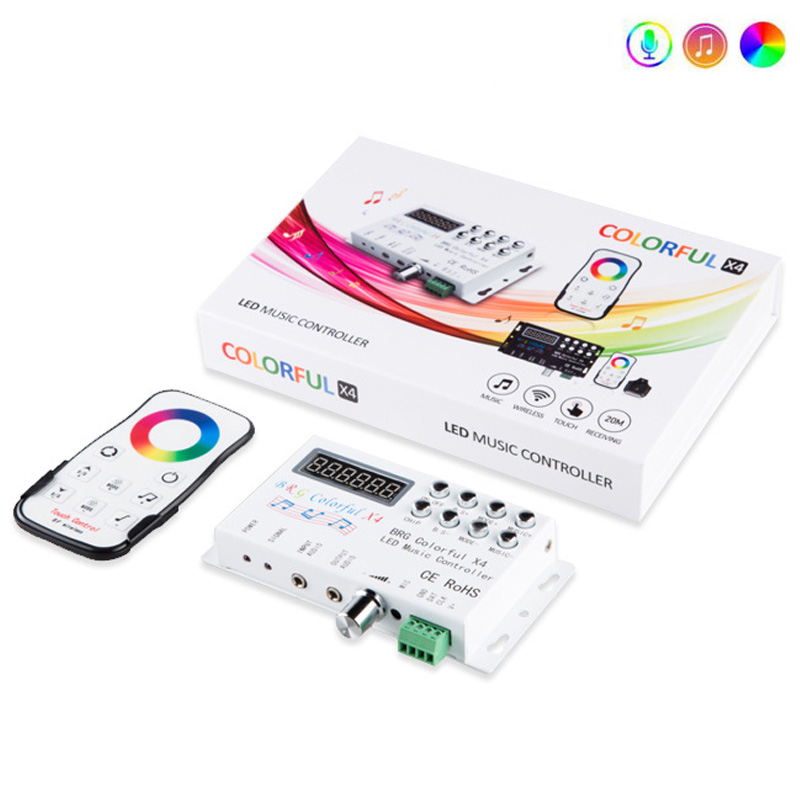 RF 433Mhz 2048 pixelů LED adresovatelný RGB hudební ovladač s OLED displejem RF 433Mhz 2048 pixelů LED adresovatelný RGB hudební ovladač s OLED displejem