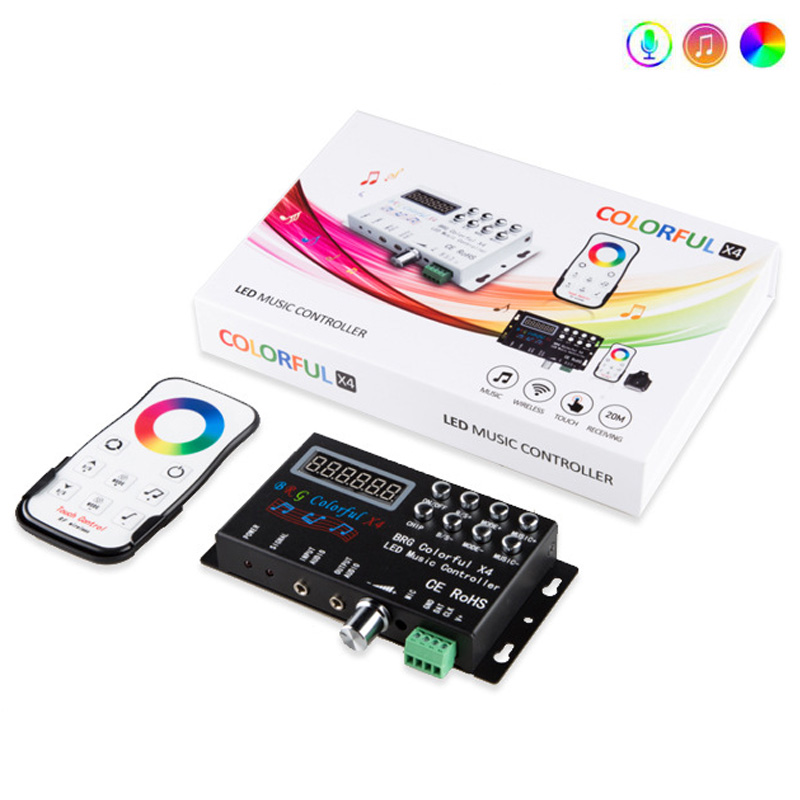RF 433Mhz 2048 pixelů LED adresovatelný RGB hudební ovladač s OLED displejem RF 433Mhz 2048 pixelů LED adresovatelný RGB hudební ovladač s OLED displejem
