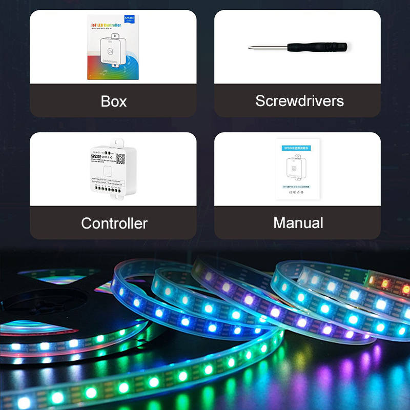 SP530E WiFi Bluetooth RF hudební LED páskový ovladač (upgradovaný na SP630E) SP530E WiFi Bluetooth RF hudební LED páskový ovladač (upgradovaný na SP630E)