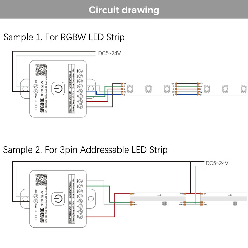 DC5-24V SP630E 12-v-1 multifunkční ovladač Bluetooth APP Control LED pro všechna LED pásková světla DC5-24V SP630E 12-v-1 multifunkční ovladač Bluetooth APP Control LED pro všechna LED pásková světla