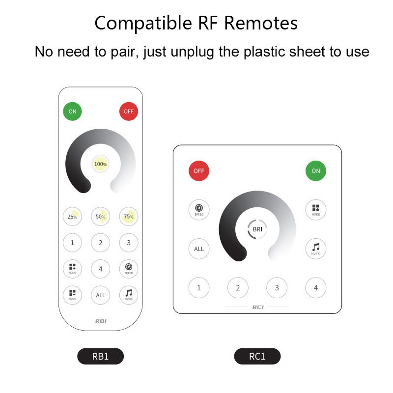 SP631E BanlanX Bluetooth APP Controlled Single Color Music PWM LED Controller, RF Remote Available