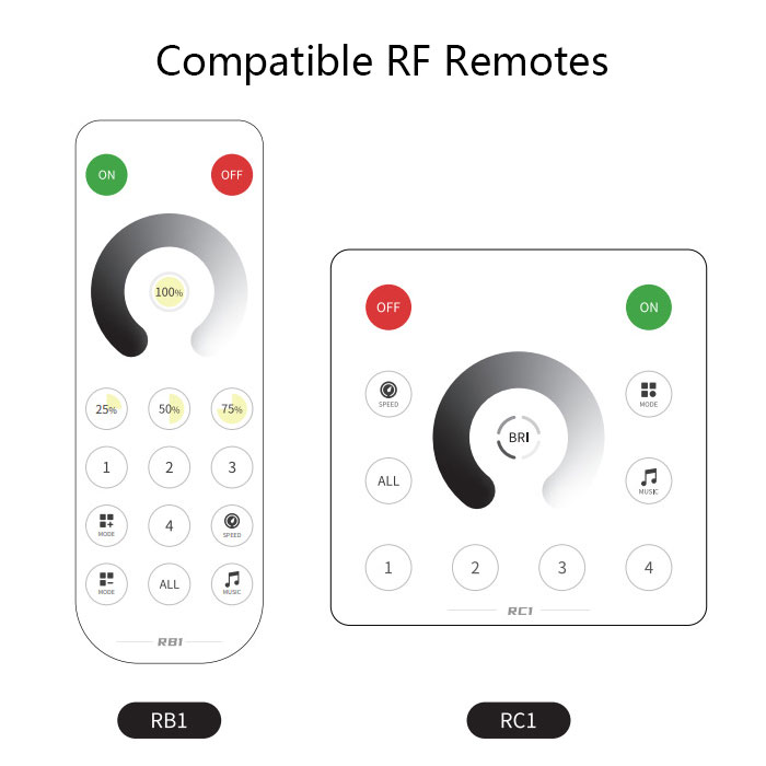 DC5-24V SP636E Bluetooth, RF a hudební tekoucí vodní LED páskový ovladač DC5-24V SP636E Bluetooth, RF a hudební tekoucí vodní LED páskový ovladač