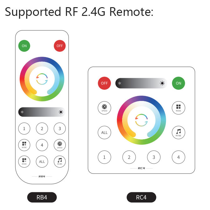 SP63CE Bluetooth led controller rb4 and rc4 remote