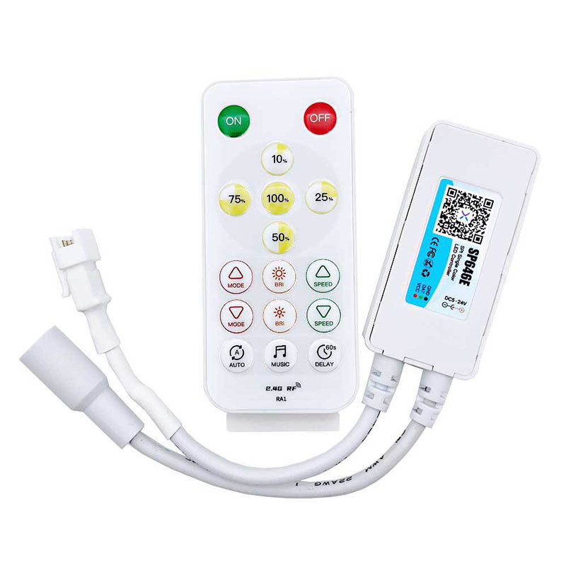 SP646E Bluetooth Music Jednoduchý adresovatelný bílý LED ovladač s dálkovým ovládáním, 1000 pixelů SP646E Bluetooth Music Jednoduchý adresovatelný bílý LED ovladač s dálkovým ovládáním, 1000 pixelů