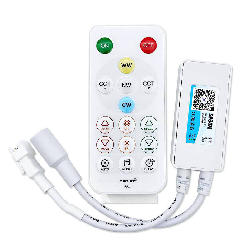 SP647E Bluetooth Music Jednoduchý adresovatelný CCT LED ovladač s RF dálkovým ovládáním, 600 pixelů SP647E Bluetooth Music Jednoduchý adresovatelný CCT LED ovladač s RF dálkovým ovládáním, 600 pixelů