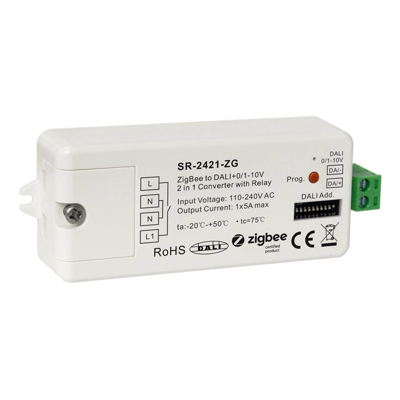 SR-2421-ZG 2-v-1 Zigbee na Dali a 0-10V 1-10V převodník s relé SR-2421-ZG 2-v-1 Zigbee na Dali a 0-10V 1-10V převodník s relé
