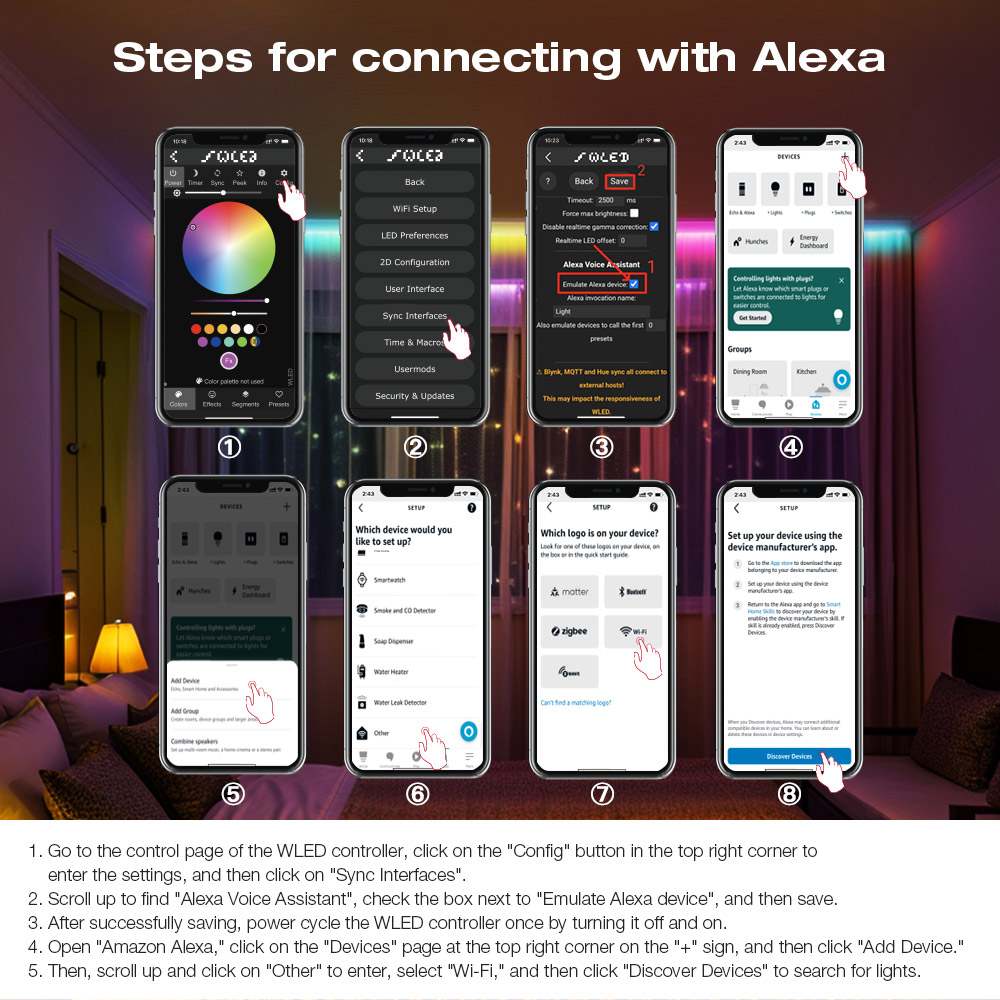 Schritte zum Verbinden mit Alexa