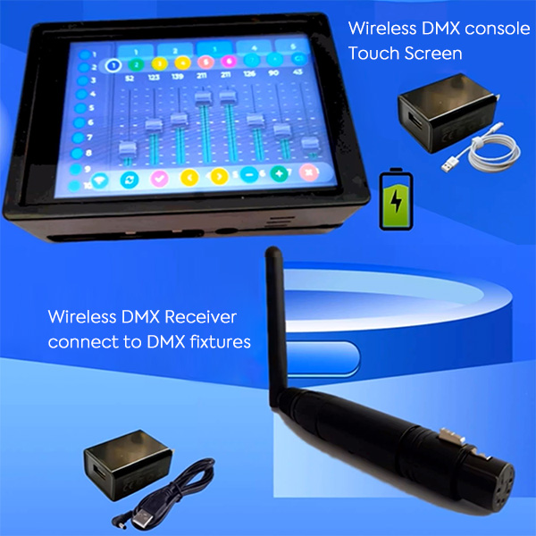 Touch Screen Wireless WiFi DMX Master Console And Wireless DMX Receiver