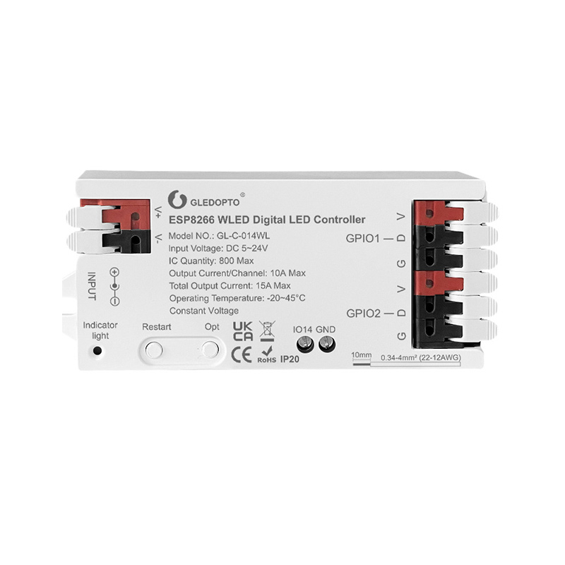 Wifi ESP8266 WLED-Controller für digitale RGB- und RGBW-LED-Streifen Wifi ESP8266 WLED-Controller für digitale RGB- und RGBW-LED-Streifen