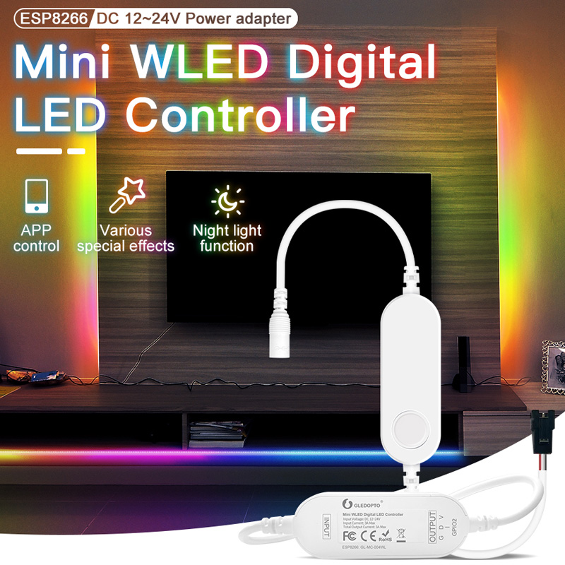 WLED ESP8266 DC12V DC24V WiFi LED Mini Dream Color Controller WLED ESP8266 DC12V DC24V WiFi LED Mini Dream Color Controller