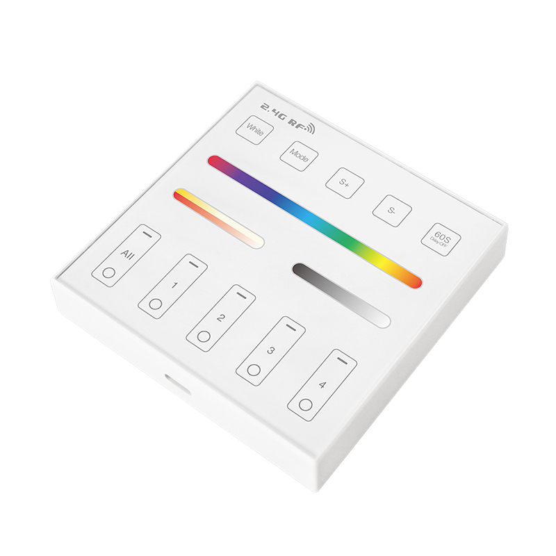 WR01RF 4zónový bateriově napájený RF bezdrátový magnetický nástěnný panel RGB RGBW RGBCCT dálkový ovladač pro WB5, MiBoxer WR01RF 4zónový bateriově napájený RF bezdrátový magnetický nástěnný panel RGB RGBW RGBCCT dálkový ovladač pro WB5, MiBoxer