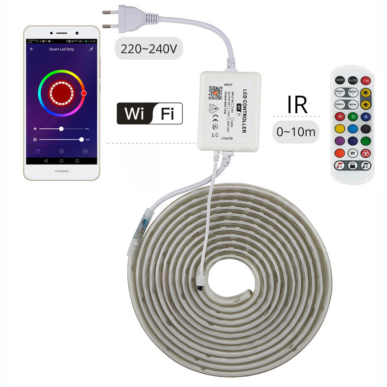 Tuya WiFi hudební vysokonapěťový RGB LED ovladač s IR dálkovým ovládáním Tuya WiFi hudební vysokonapěťový RGB LED ovladač s IR dálkovým ovládáním