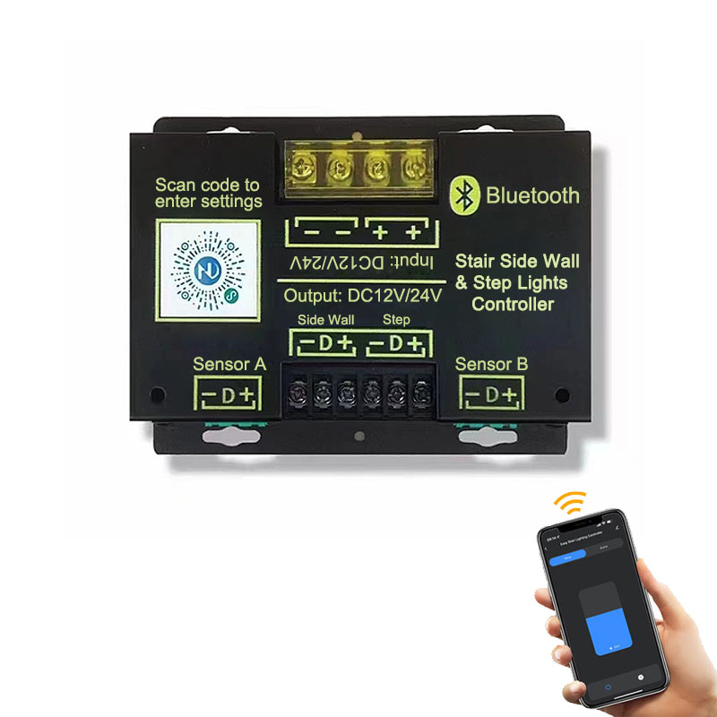 DC12/24V Bluetooth-Bewegungsmelder, Treppen-Seitenwand- und Stufenlicht-LED-Controller, Hauptkabelversion