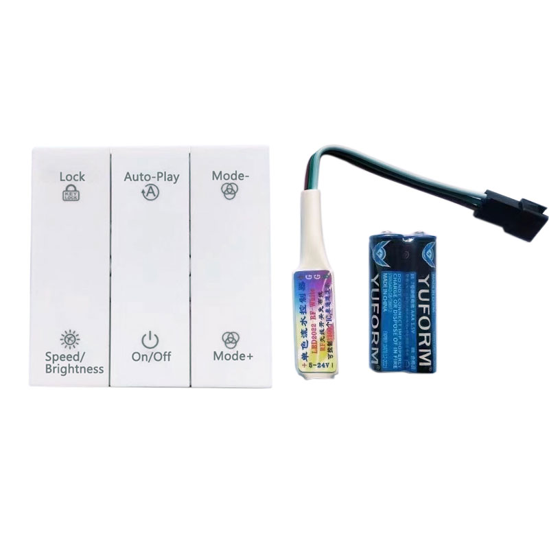 Mini SPI RF LED ovladač s panelovým ovládáním pro tekoucí vodu LED pásek Mini SPI RF LED ovladač s panelovým ovládáním pro tekoucí vodu LED pásek