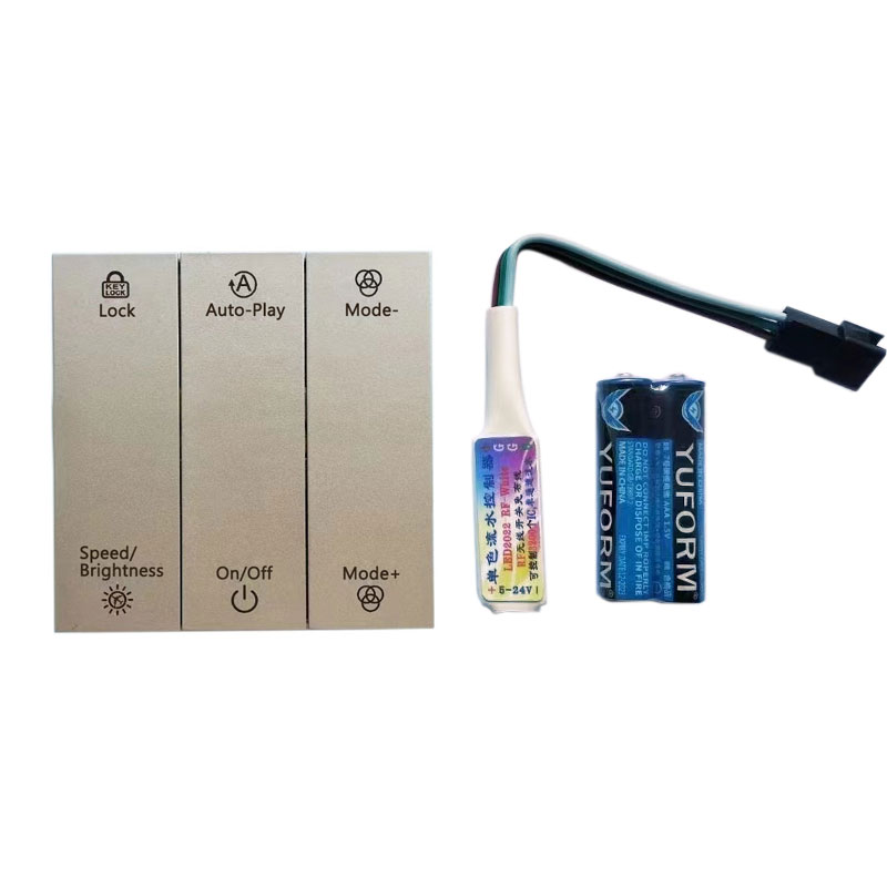 Mini SPI RF LED ovladač s panelovým ovládáním pro tekoucí vodu LED pásek Mini SPI RF LED ovladač s panelovým ovládáním pro tekoucí vodu LED pásek