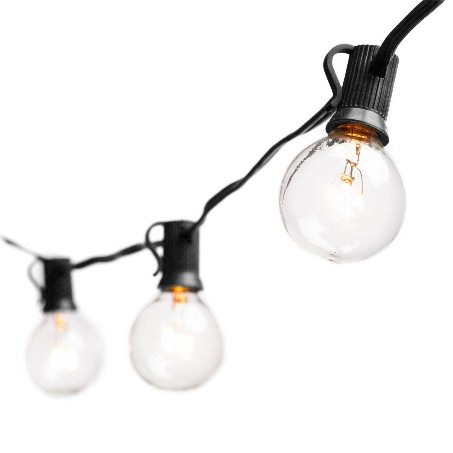 AC110V – Wolframlampen-Lichterkette mit G40-Glühbirnen (25 Fuß), anschließbar, Outdoor, Garten, Party, Terrasse, Bistro, Markt, Café, hängende Regenschirmlampe, Hinterhofbeleuchtung, Urlaubslichterkette