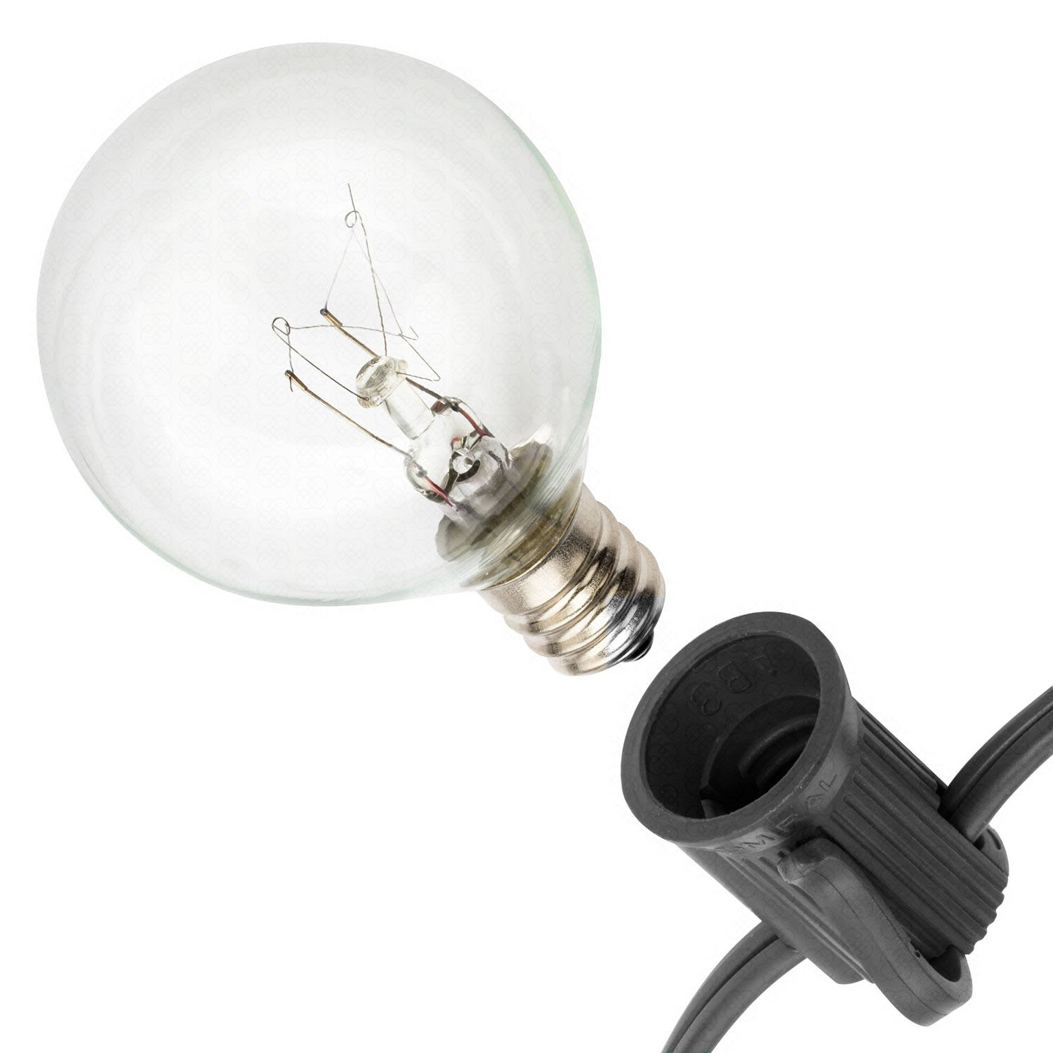 AC110V – Wolframlampen-Lichterkette mit G40-Glühbirnen (25 Fuß), anschließbar, Outdoor, Garten, Party, Terrasse, Bistro, Markt, Café, hängende Regenschirmlampe, Hinterhofbeleuchtung, Urlaubslichterkette