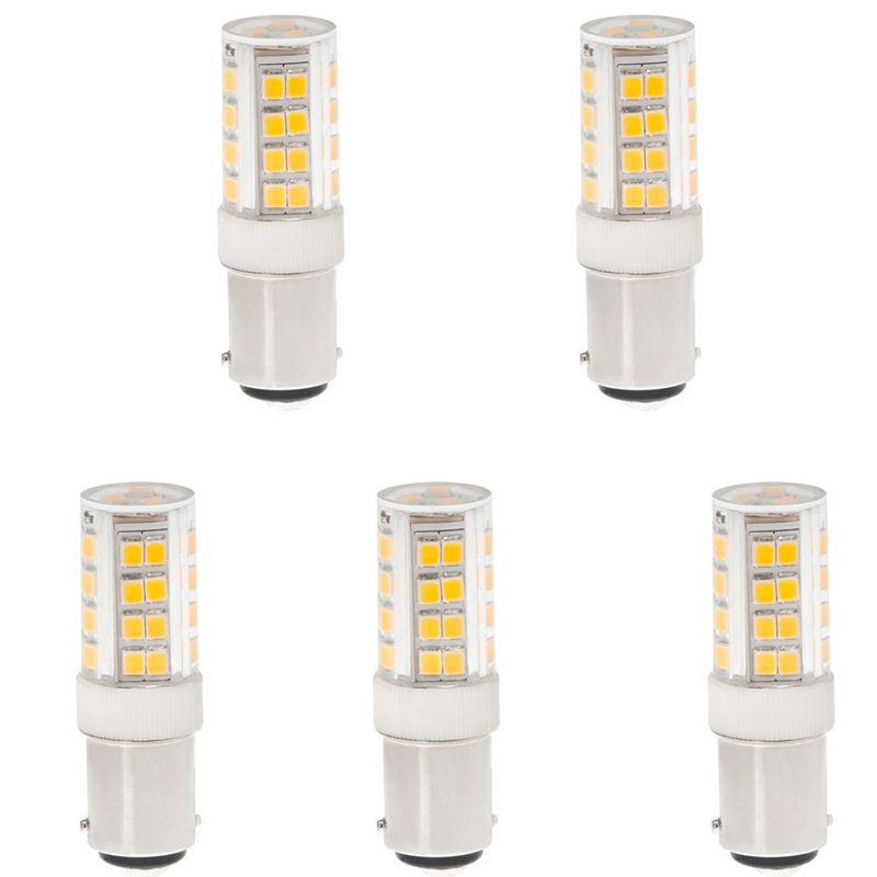 AC100-130V, BA15D AC Bajonetová základní LED žárovka, 3.5 W, ekvivalent 35 W, 5 balení