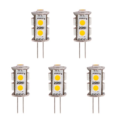 AC10-18V/DC10-30V, Back-Pin Tower T3 JC G4 LED-Glühbirne, 1.8 Watt, 10-15W Äquivalent, 5er-Pack
