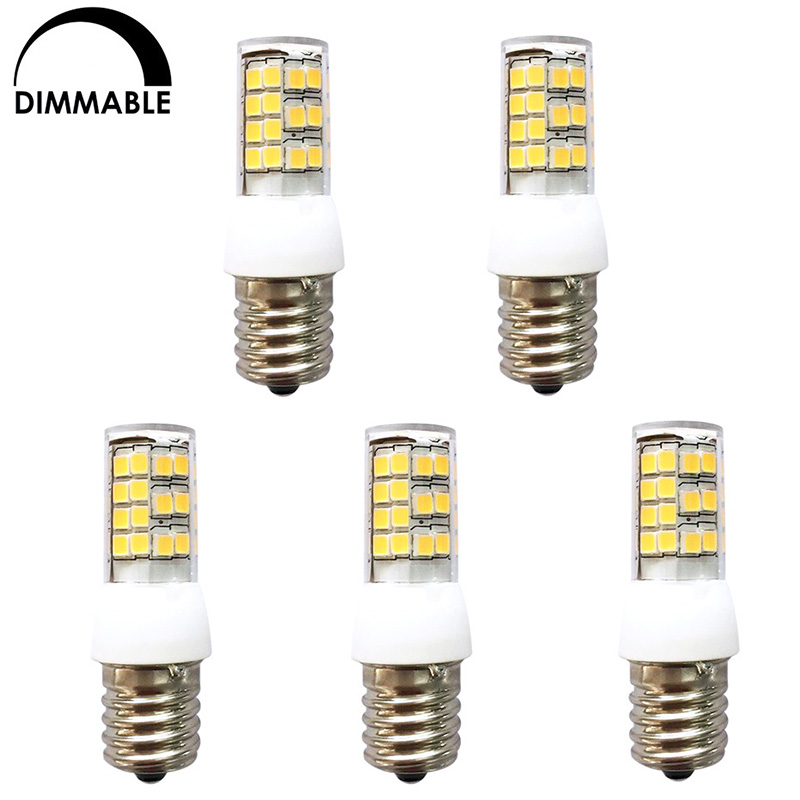AC100-130V, stmívatelná střední žárovka E17 se základnou LED, 3.5 W, ekvivalent 35 W, 5 balení