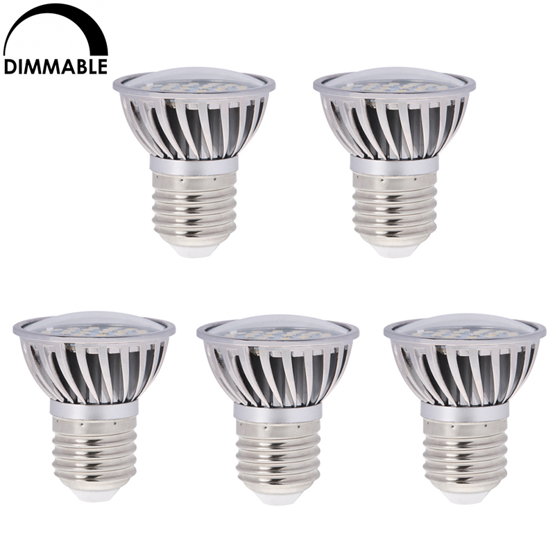AC 100–130 V oder 220–240 V, dimmbare PAR16/R16 E26/E27-Kurzhals-LED-Glühbirne, 4.8 Watt, 50-W-Äquivalent, 5er-Pack