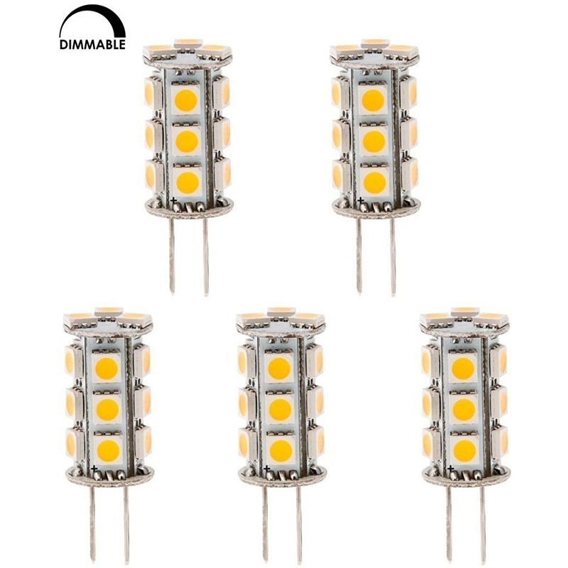 Dimmbare T4 GY6.35 12V LED-Glühbirne, 2.5 Watt, 20-25W Äquivalent, 5er-Pack