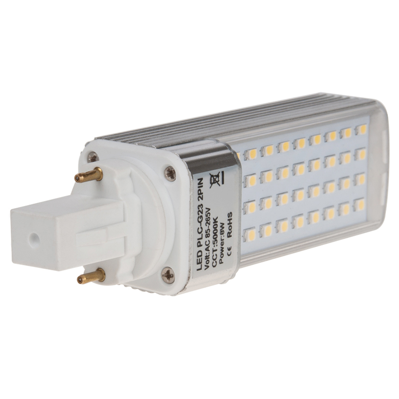 PLC Lamp G23D 2kolíková LED žárovka, 8 Wattů, ekvivalent 18W, AC85-265V PLC Lamp G23D 2kolíková LED žárovka, 8 Wattů, ekvivalent 18W, AC85-265V
