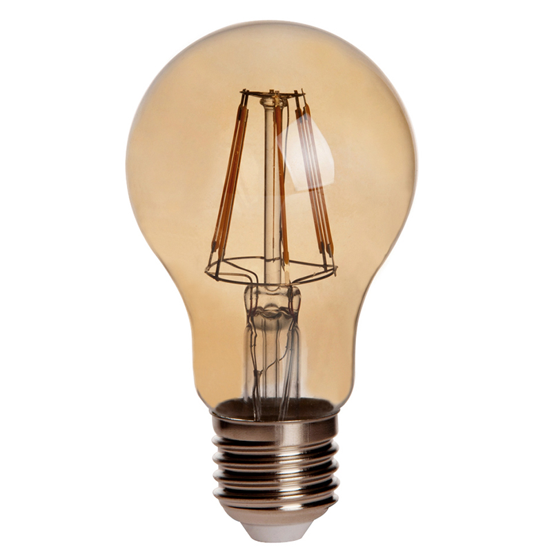 Goldfarbene A19 E26/E27 6-W-LED-Glühbirne im Vintage-Stil mit antikem Glühfaden, 60-W-Äquivalent, 4er-Pack, AC100–130 V oder 220–240 V Goldfarbene A19 E26/E27 6-W-LED-Glühbirne im Vintage-Stil mit antikem Glühfaden, 60-W-Äquivalent, 4er-Pack, AC100–130 V oder 220–240 V