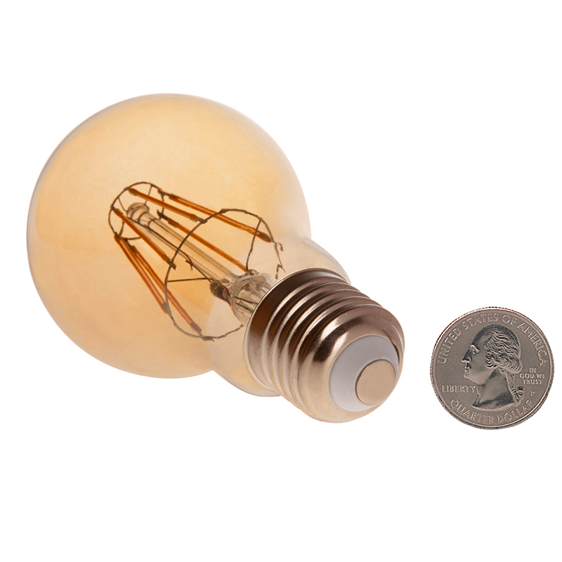 Goldfarbene A19 E26/E27 6-W-LED-Glühbirne im Vintage-Stil mit antikem Glühfaden, 60-W-Äquivalent, 4er-Pack, AC100–130 V oder 220–240 V Goldfarbene A19 E26/E27 6-W-LED-Glühbirne im Vintage-Stil mit antikem Glühfaden, 60-W-Äquivalent, 4er-Pack, AC100–130 V oder 220–240 V