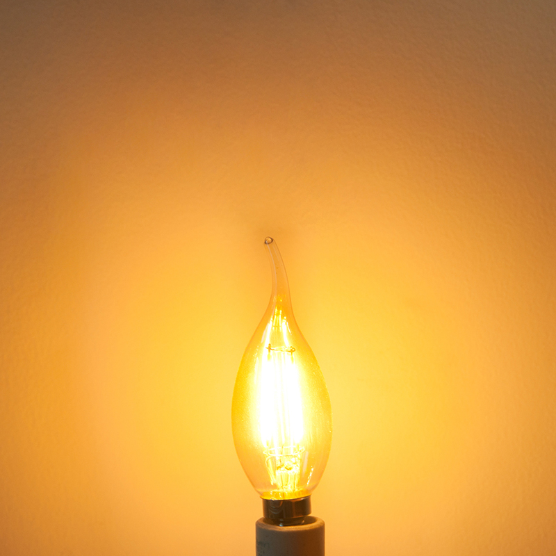Zlatý odstín CA10 E12 4W LED Vintage starožitná vláknová žárovka, ekvivalent 40W, 4 balení, AC100-130V nebo 220-240V
