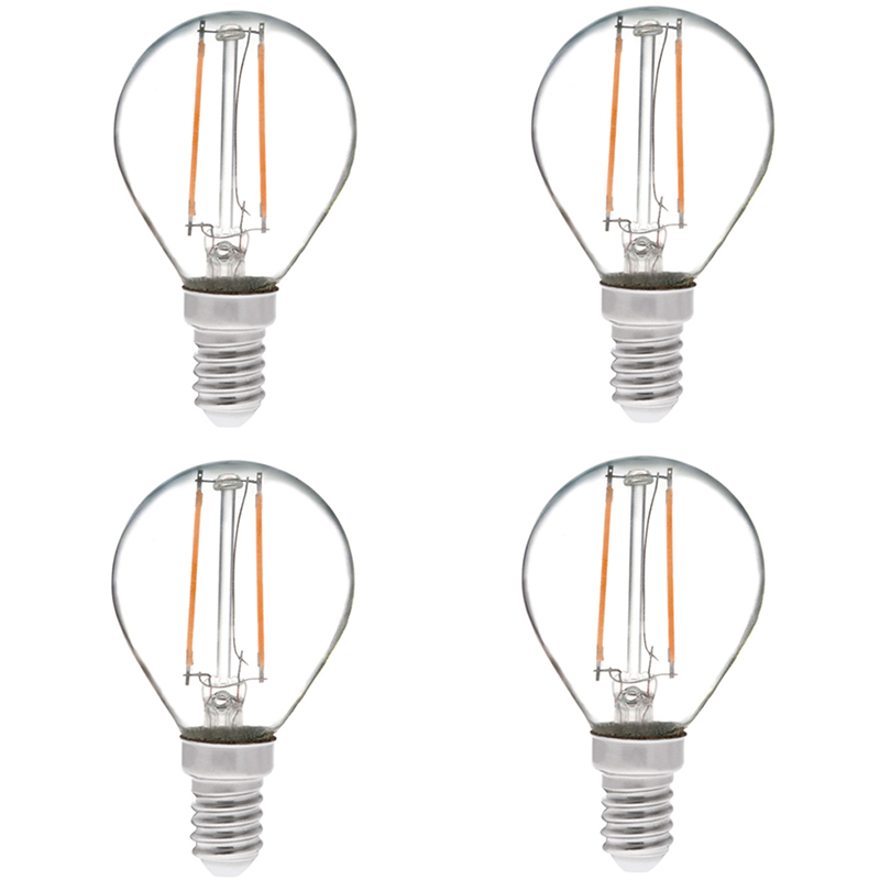 S11 E14 European Base 2W LED Vintage starožitná vláknová žárovka, ekvivalent 25W, 4 kusy, AC100-130V nebo 220-240V