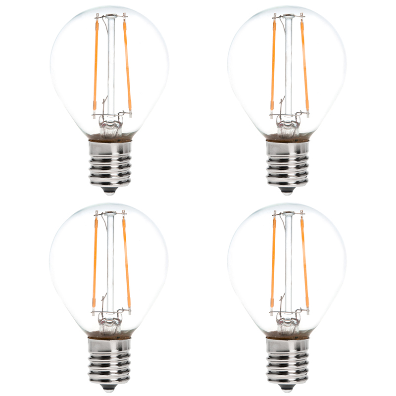 S11 E17 Zwischensockel 2W LED Vintage Antik-Glühfaden-Glühbirne, 25W-Äquivalent, 4er-Pack, AC100-130V oder 220-240V